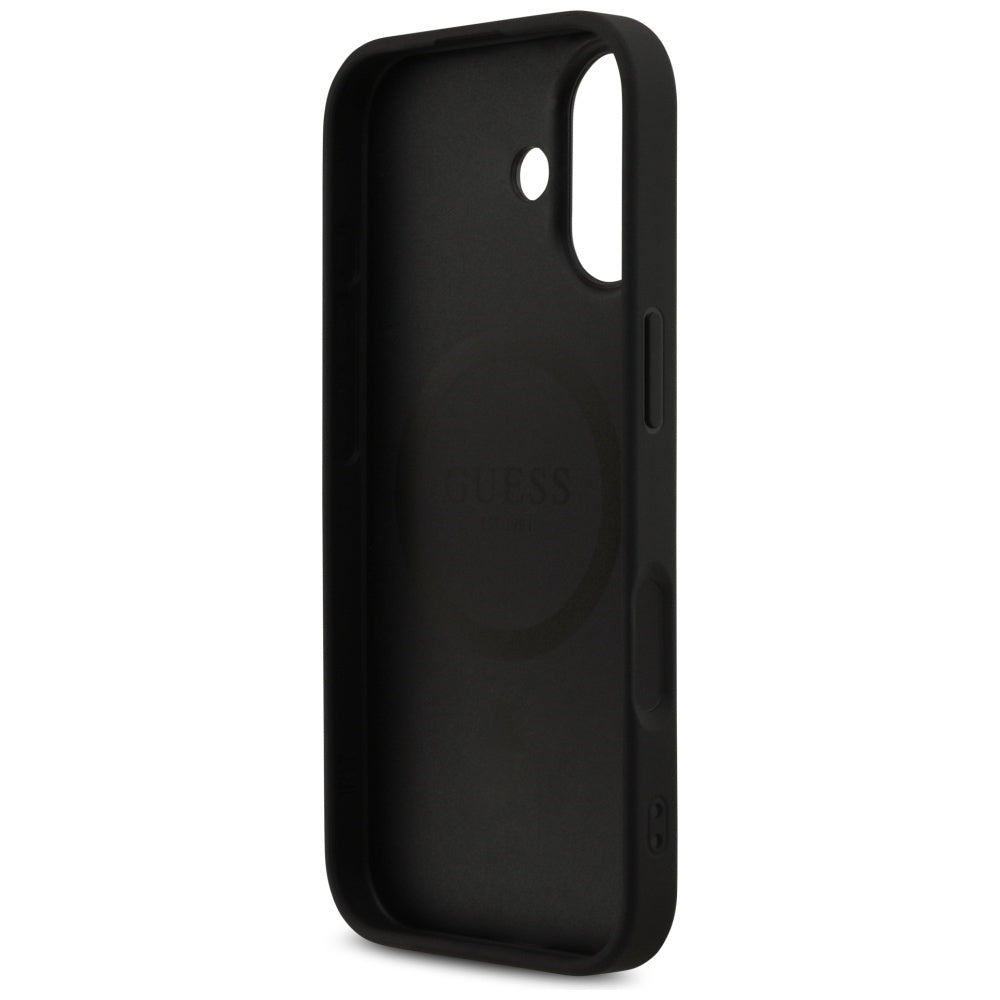 Custodia MagSafe per Apple iPhone 17, Guess, 4G Printed Stripes, Nera