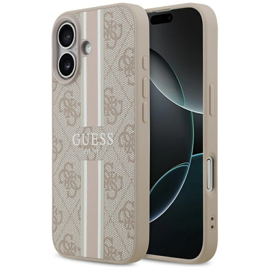Custodia MagSafe per Apple iPhone 17, Guess, 4G Printed Stripes, Rosa