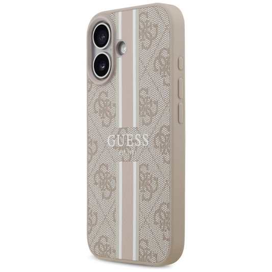 Custodia MagSafe per Apple iPhone 17, Guess, 4G Printed Stripes, Rosa