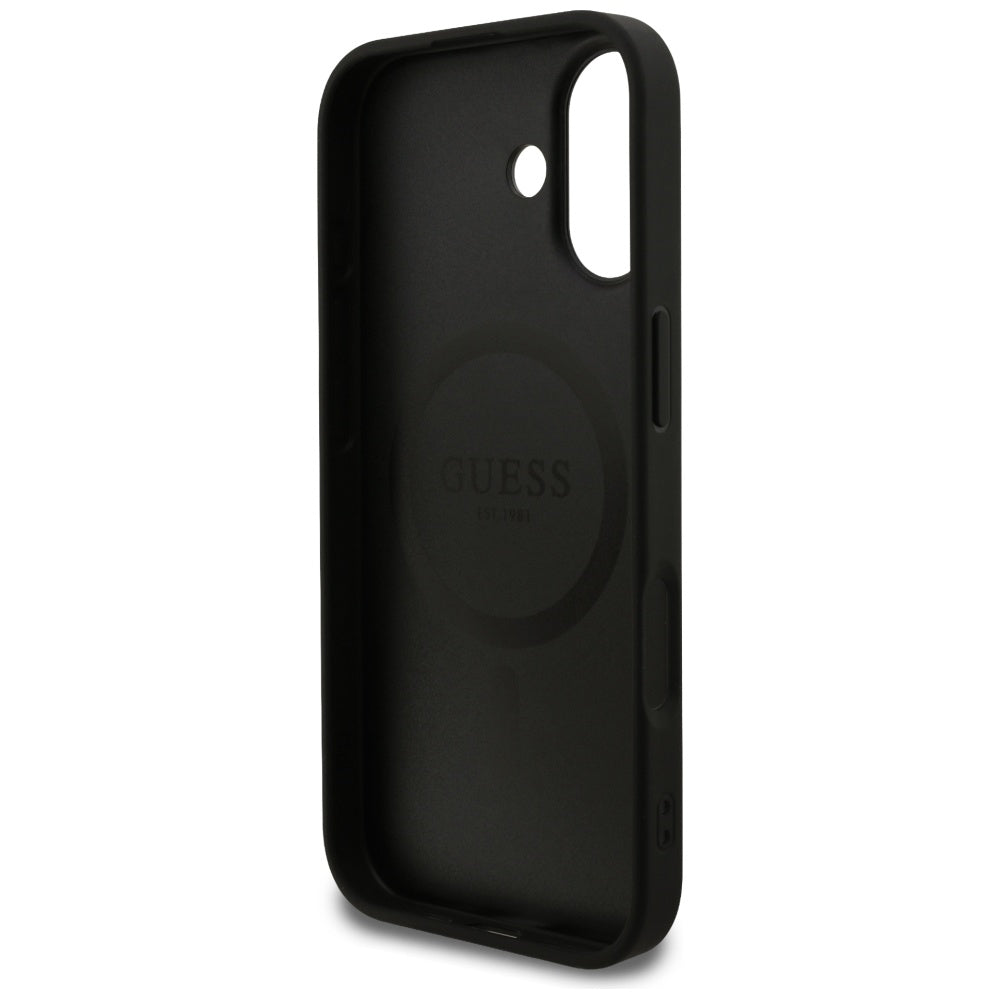 Custodia MagSafe per Apple iPhone 17, Guess, 4G Ring Classic Logo, Nera