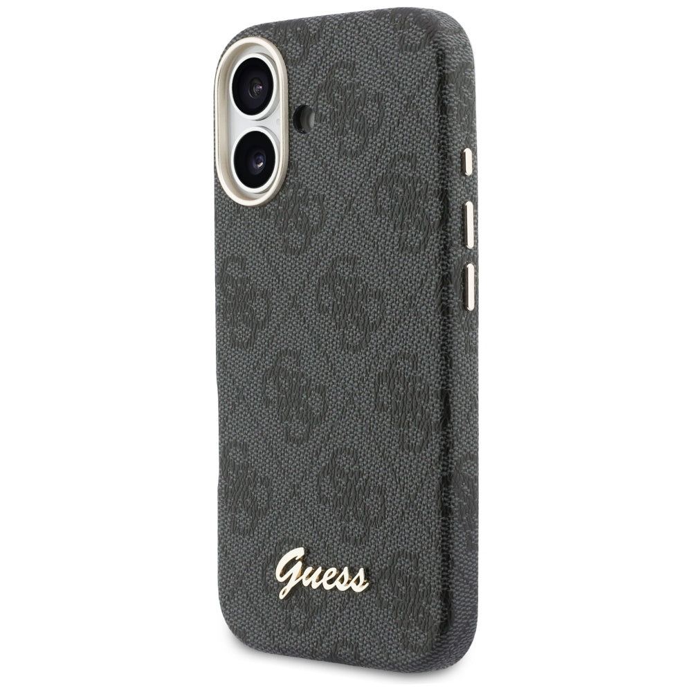 Custodia MagSafe per Apple iPhone 17, Guess, 4G Script Logo, Nera