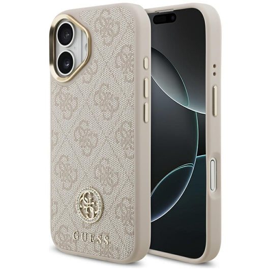 Custodia MagSafe per Apple iPhone 17, Guess, 4G Strass Logo, Rosa