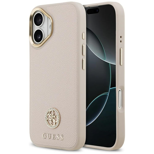 Custodia MagSafe per Apple iPhone 17, Guess, Grained Strass Logo, Rosa