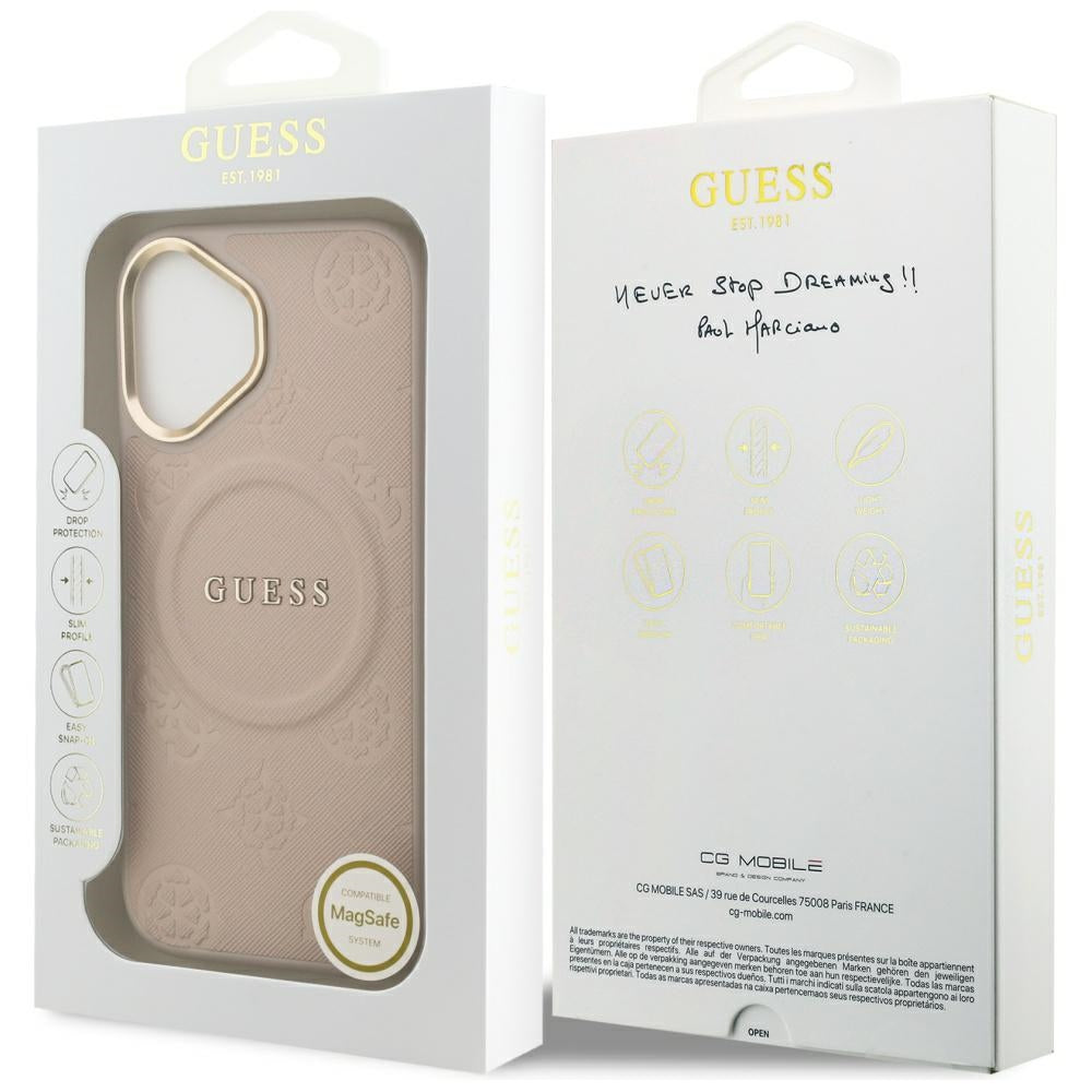 Custodia MagSafe per Apple iPhone 17, Guess, Peony Hot Stamp, Rosa