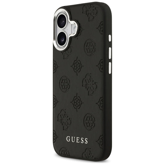 Custodia MagSafe per Apple iPhone 17, Guess, Peony Hot Stamp Script, Nera
