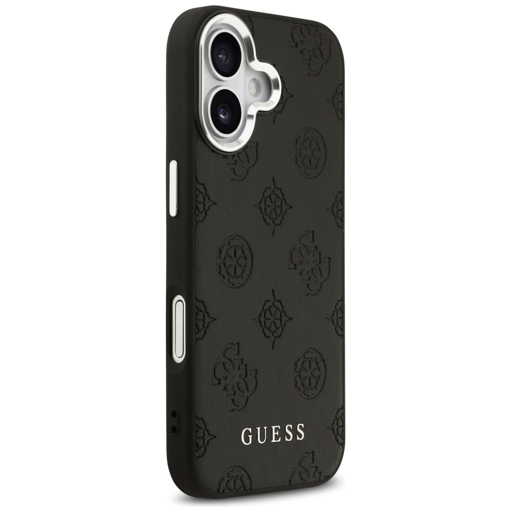 Custodia MagSafe per Apple iPhone 17, Guess, Peony Hot Stamp Script, Nera