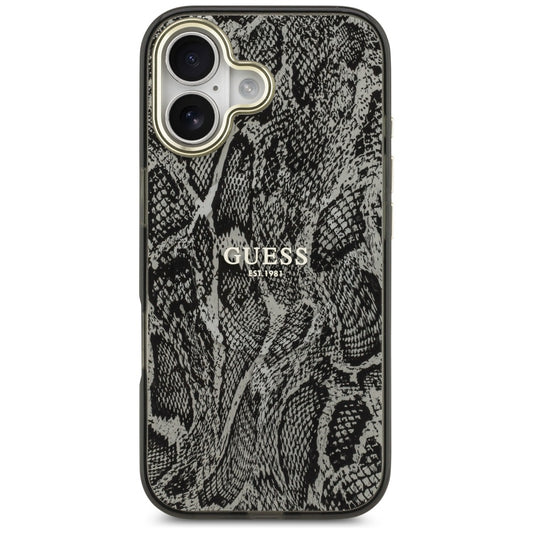 Custodia MagSafe per Apple iPhone 17, Guess, Python Pattern, Nera