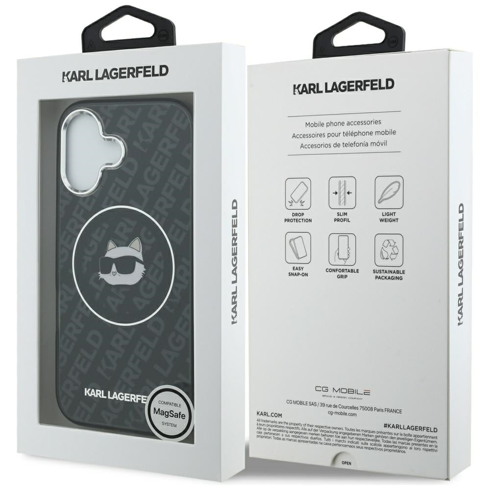Custodia MagSafe per Apple iPhone 17, Karl Lagerfeld, IML Choupette's Head, Nera