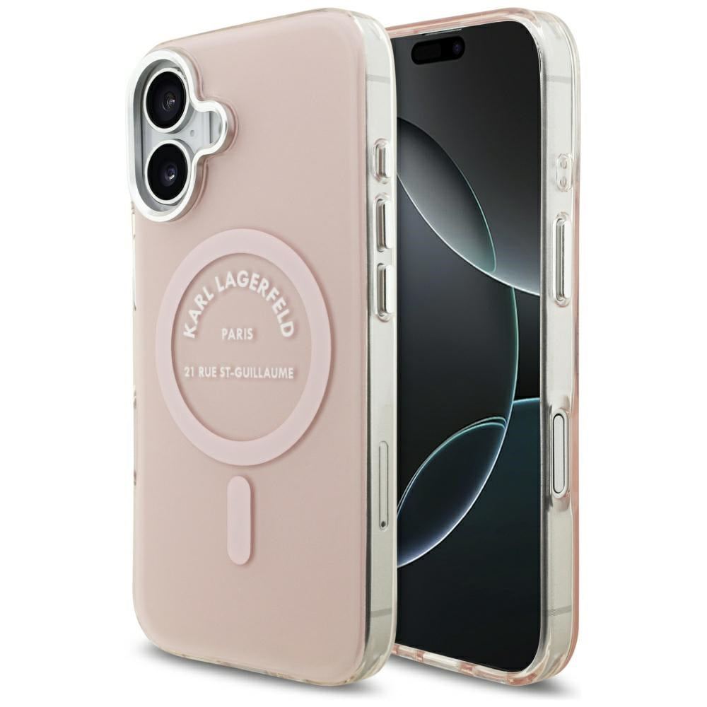 Custodia MagSafe per Apple iPhone 17, Karl Lagerfeld, IML Logo RSG, Rosa