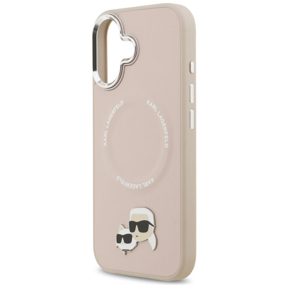 Custodia MagSafe per Apple iPhone 17, Karl Lagerfeld, Karl & Choupette Pins, Rosa