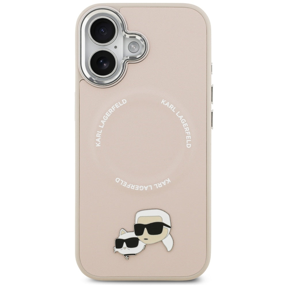 Custodia MagSafe per Apple iPhone 17, Karl Lagerfeld, Karl & Choupette Pins, Rosa