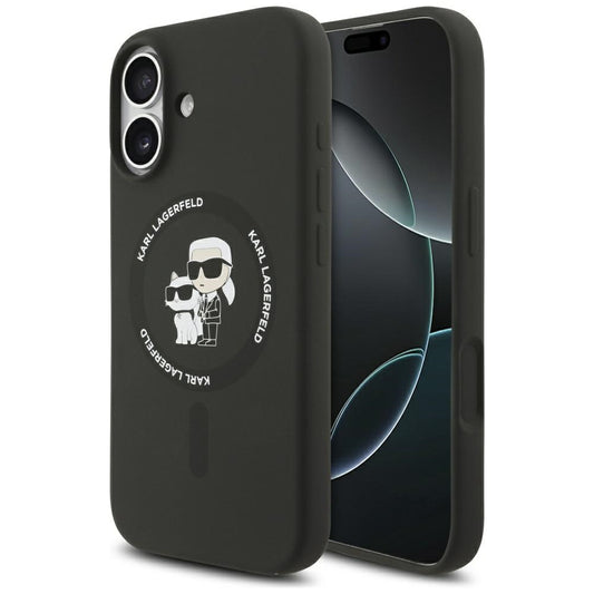 Custodia MagSafe per Apple iPhone 17, Karl Lagerfeld, Ring Karl & Choupette, Nera