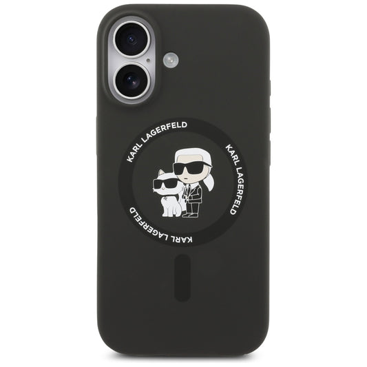 Custodia MagSafe per Apple iPhone 17, Karl Lagerfeld, Ring Karl & Choupette, Nera