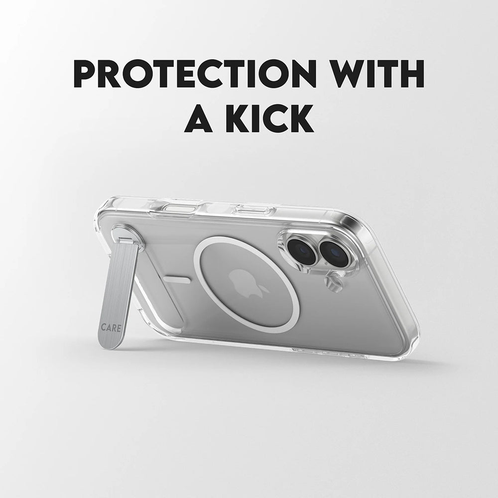 Custodia MagSafe per Apple iPhone 17, PanzerGlass, con Supporto Kickstand, Trasparente