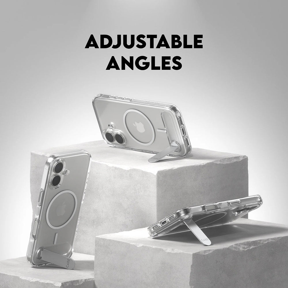 Custodia MagSafe per Apple iPhone 17, PanzerGlass, con Supporto Kickstand, Trasparente