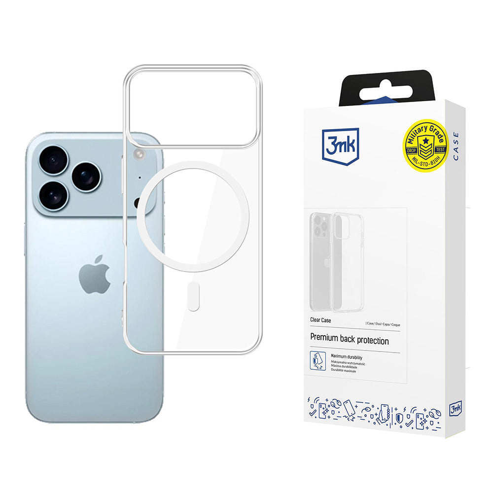 Custodia MagSafe per Apple iPhone 17 Pro, 3MK, Clear MagCase, Trasparente