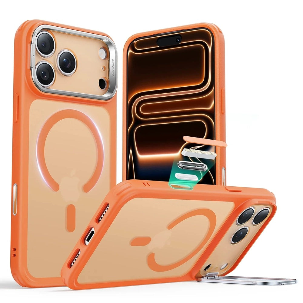 Custodia MagSafe per Apple iPhone 17 Pro, ESR, Classic Hybrid Kickstand Slide, Arancione Satinato