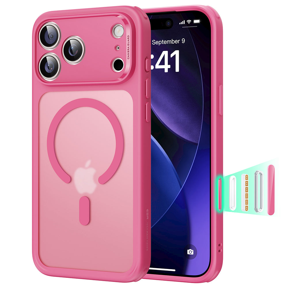 Custodia MagSafe per Apple iPhone 17 Pro, ESR, Classic Hybrid, Rosa Satinato