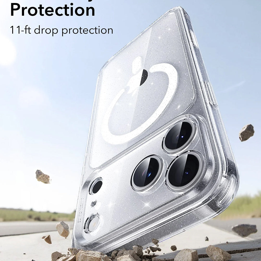 Custodia MagSafe per Apple iPhone 17 Pro, ESR, Classic Hybrid Shimmer, Trasparente