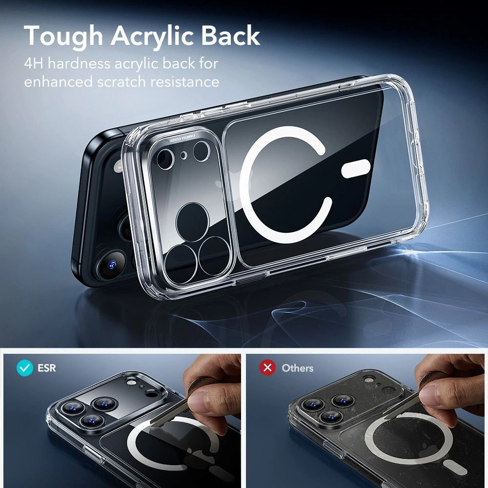 Custodia MagSafe per Apple iPhone 17 Pro, ESR, Classic Hybrid con Protezione Schermo, Trasparente