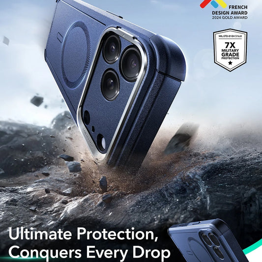 Custodia MagSafe per Apple iPhone 17 Pro, ESR, Cyber Armor Kickstand, Blu