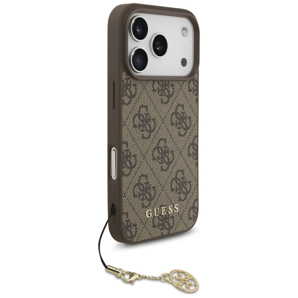 MagSafe Case for Apple iPhone 17 Pro, Guess, 4G Charm Cradle, Brown