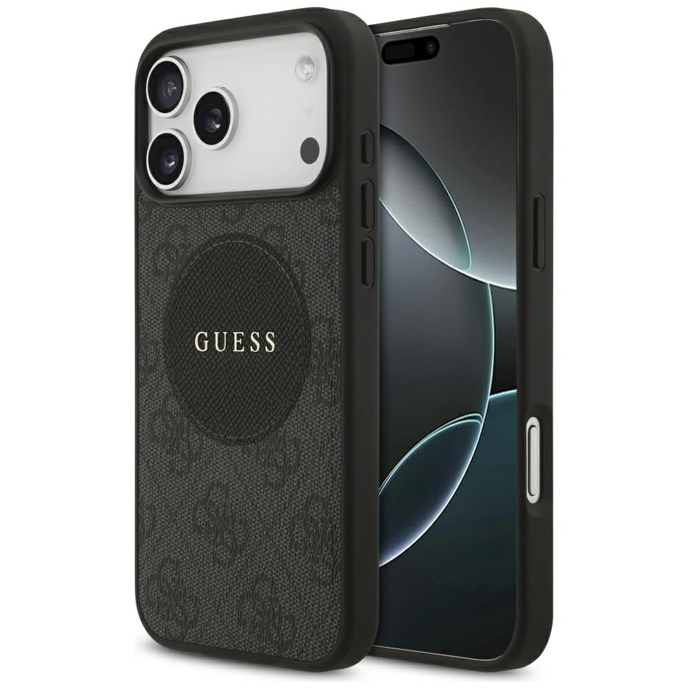 Custodia MagSafe per Apple iPhone 17 Pro, Guess, 4G Circle Classic Logo, Nera