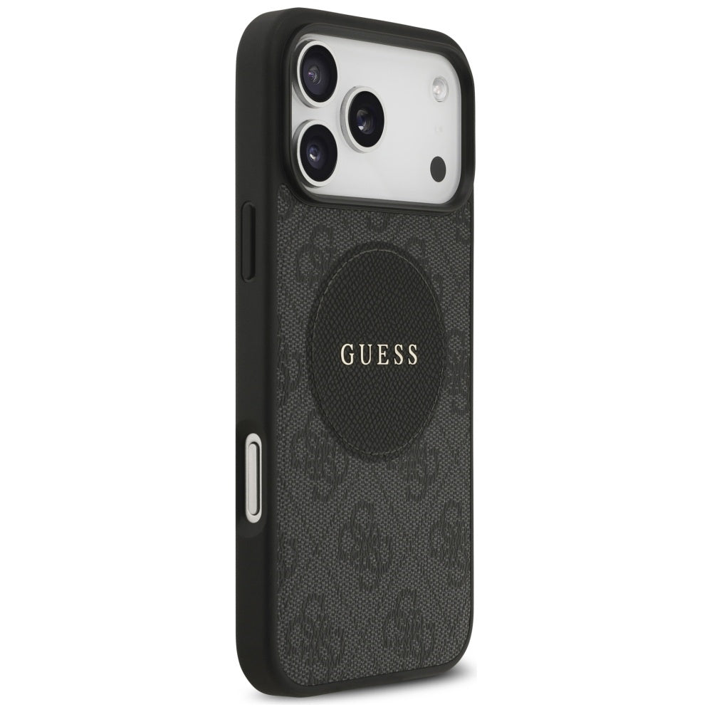 Custodia MagSafe per Apple iPhone 17 Pro, Guess, 4G Circle Classic Logo, Nera