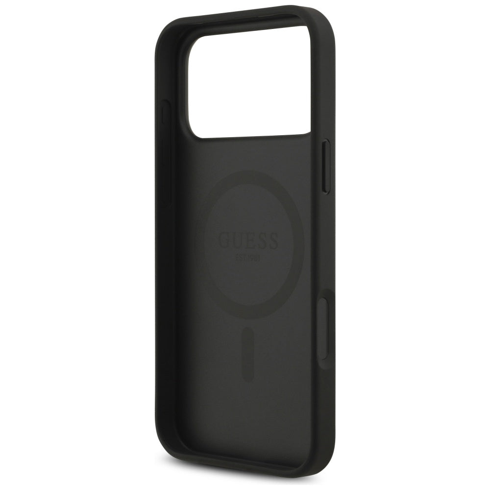 Custodia MagSafe per Apple iPhone 17 Pro, Guess, 4G Circle Classic Logo, Nera