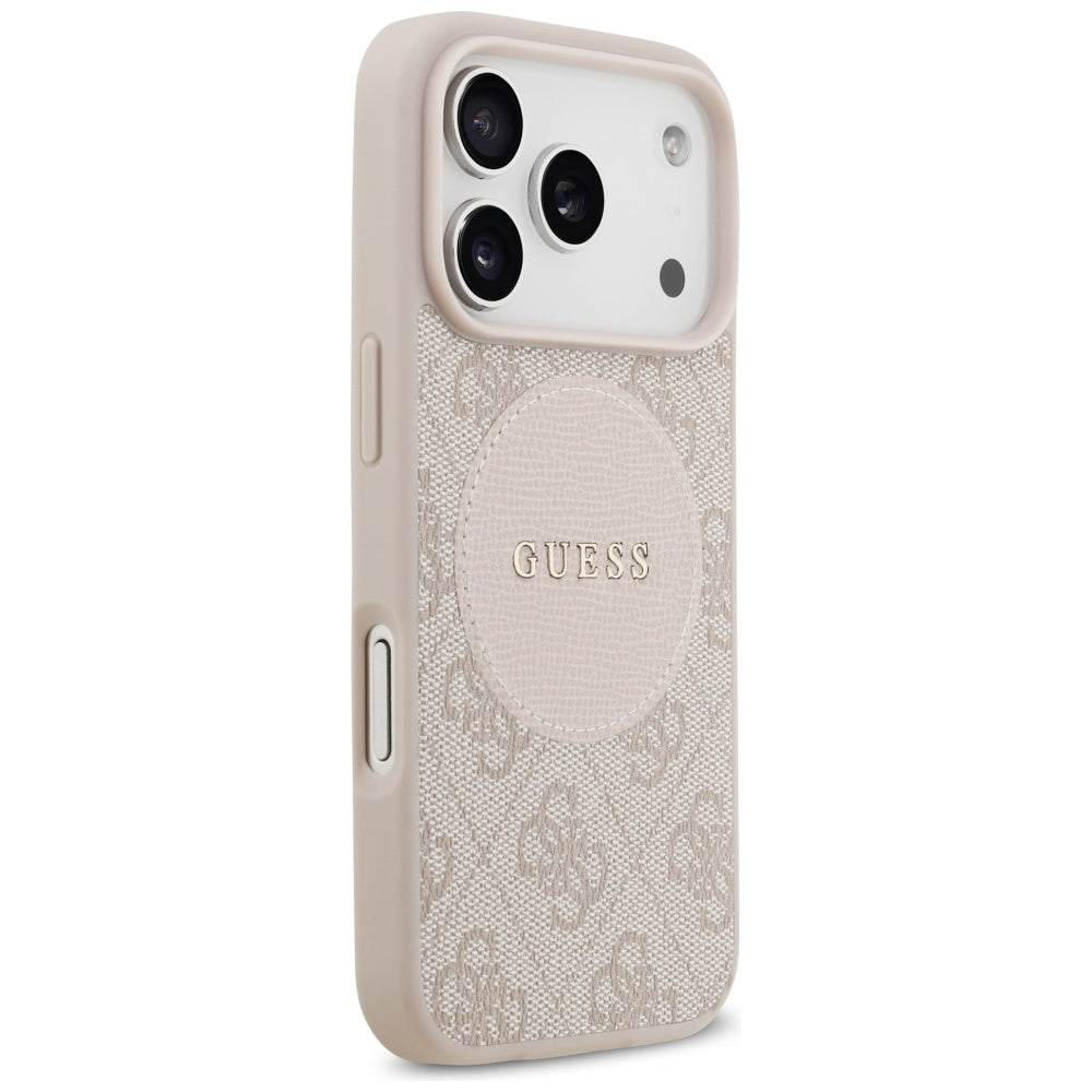 Custodia MagSafe per Apple iPhone 17 Pro, Guess, 4G Circle Classic Logo, Rosa