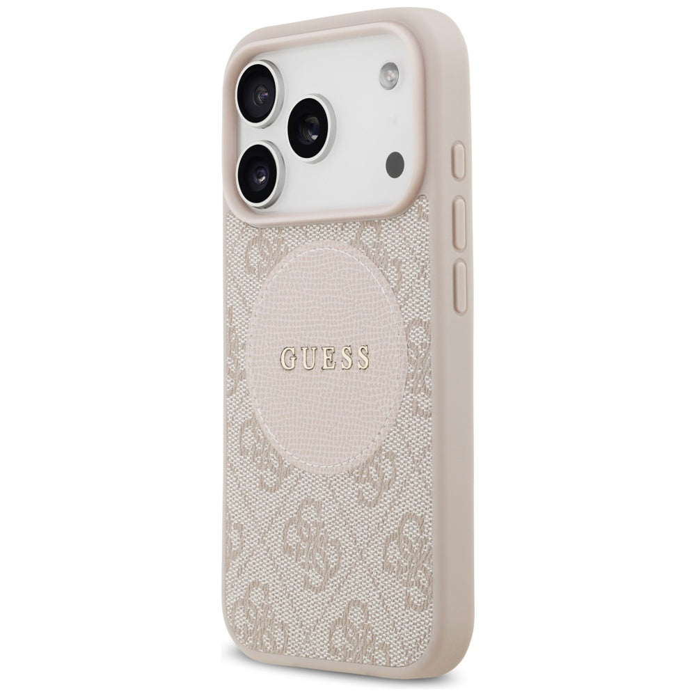 Custodia MagSafe per Apple iPhone 17 Pro, Guess, 4G Circle Classic Logo, Rosa