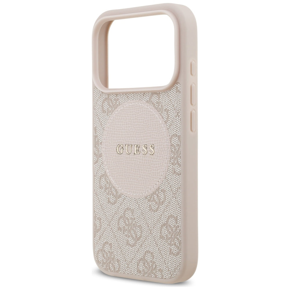 Custodia MagSafe per Apple iPhone 17 Pro, Guess, 4G Circle Classic Logo, Rosa