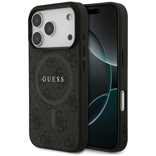 Custodia MagSafe per Apple iPhone 17 Pro, Guess, 4G Ring Classic Logo, Nera