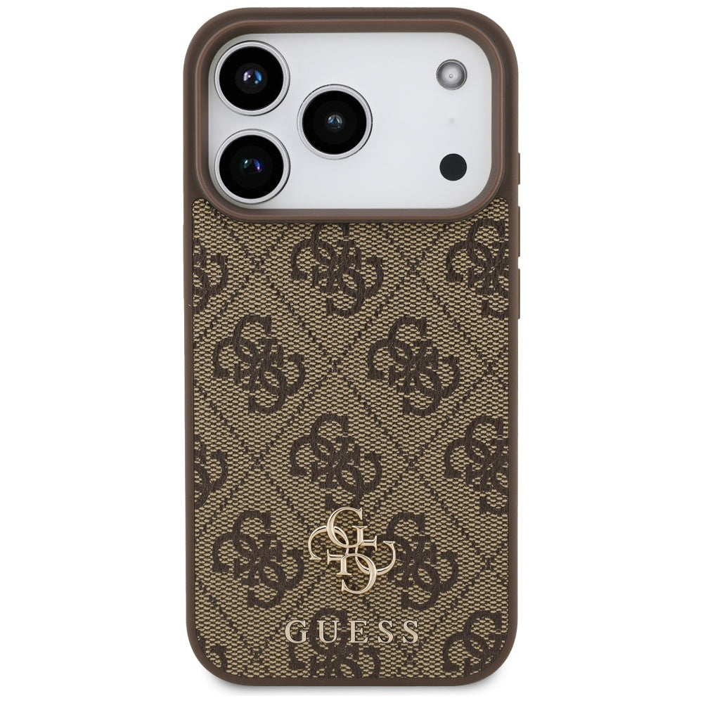 Custodia MagSafe per Apple iPhone 17 Pro, Guess, 4G Small and Classic Logo, Marrone