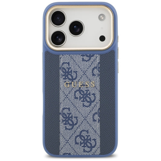 Custodia MagSafe per Apple iPhone 17 Pro, Guess, 4G Stripe, Blu