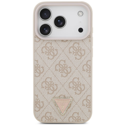 Custodia MagSafe per Apple iPhone 17 Pro, Guess, 4G Triangle Strass, Rosa