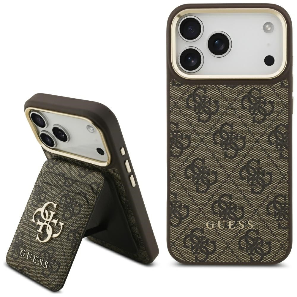Custodia MagSafe per Apple iPhone 17 Pro, Guess, Cardslot 4G, Marrone