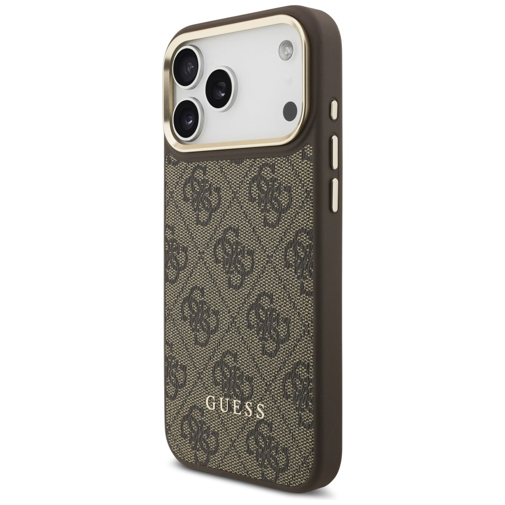 Custodia MagSafe per Apple iPhone 17 Pro, Guess, Cardslot 4G, Marrone