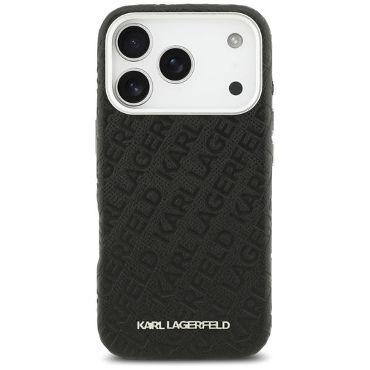 Custodia MagSafe per Apple iPhone 17 Pro, Karl Lagerfeld, FW Stamped Karl, Nera