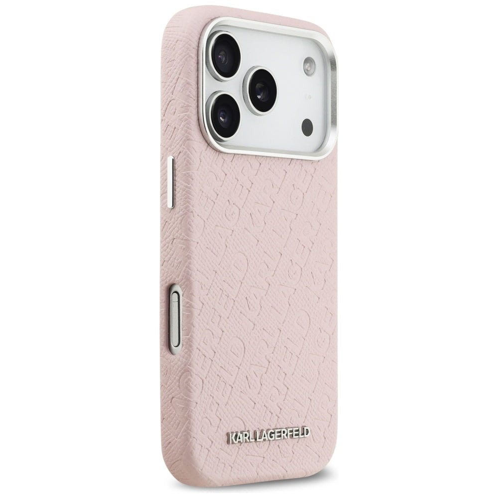 Custodia MagSafe per Apple iPhone 17 Pro, Karl Lagerfeld, FW Stamped Karl, Rosa