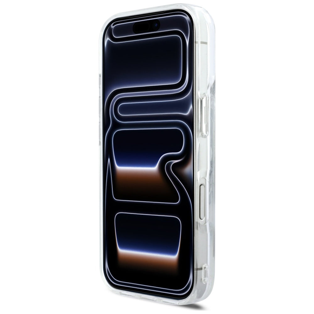 Custodia MagSafe per Apple iPhone 17 Pro, Karl Lagerfeld, Glitter Karl Script Logo, Trasparente