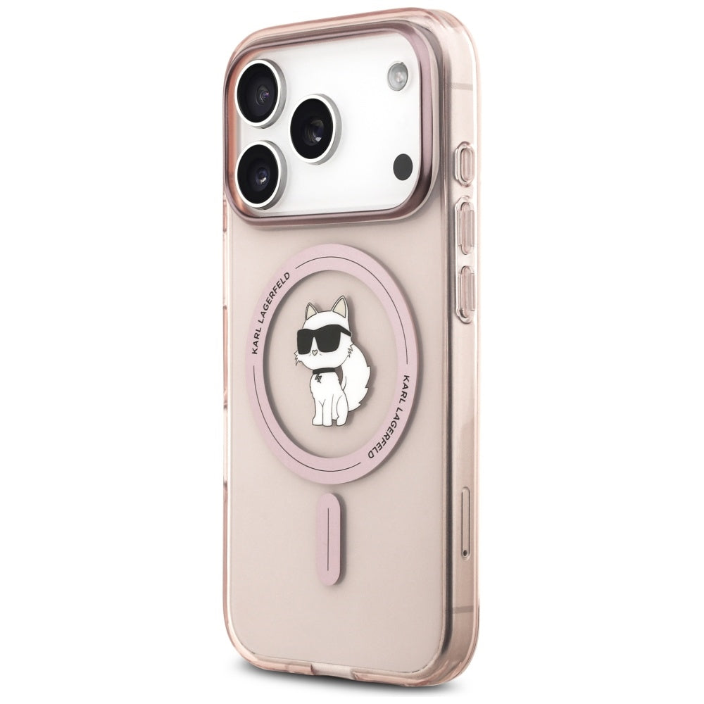 Custodia MagSafe per Apple iPhone 17 Pro, Karl Lagerfeld, IML Choupette, Rosa