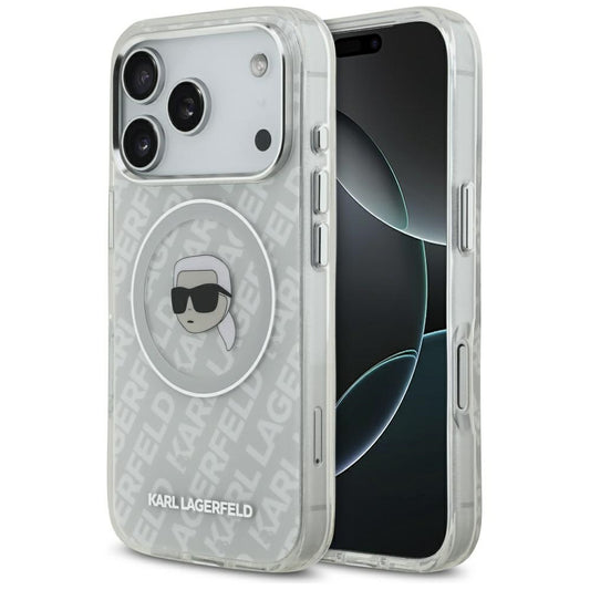 Custodia MagSafe per Apple iPhone 17 Pro, Karl Lagerfeld, IML Karl`s Head, Grigio