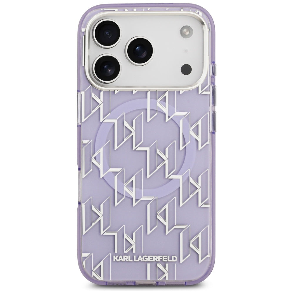 Custodia MagSafe per Apple iPhone 17 Pro, Karl Lagerfeld, IML KL Monogram, Viola