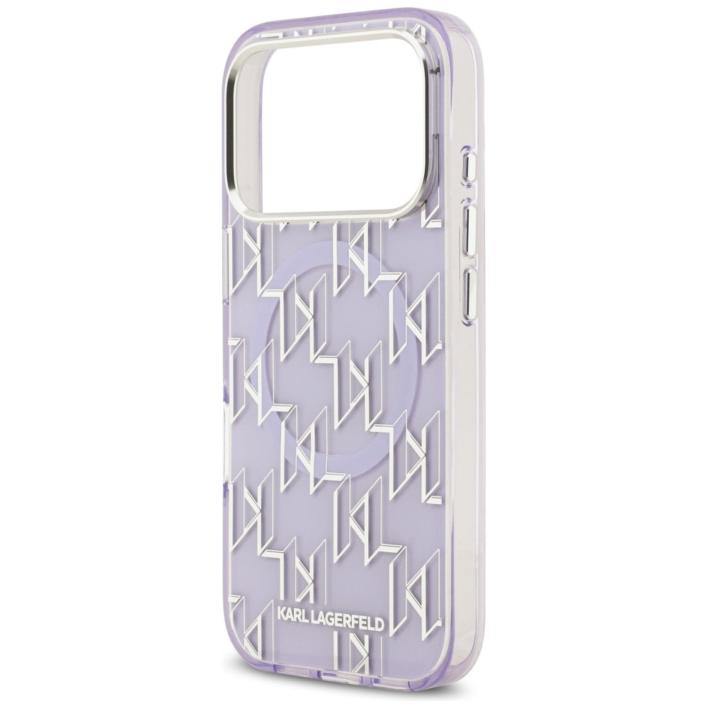 Custodia MagSafe per Apple iPhone 17 Pro, Karl Lagerfeld, IML KL Monogram, Viola