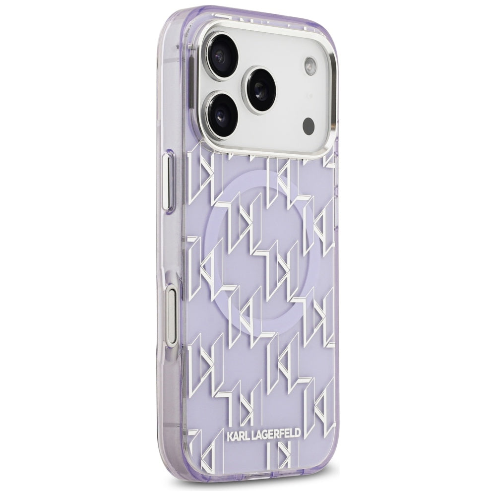Custodia MagSafe per Apple iPhone 17 Pro, Karl Lagerfeld, IML KL Monogram, Viola