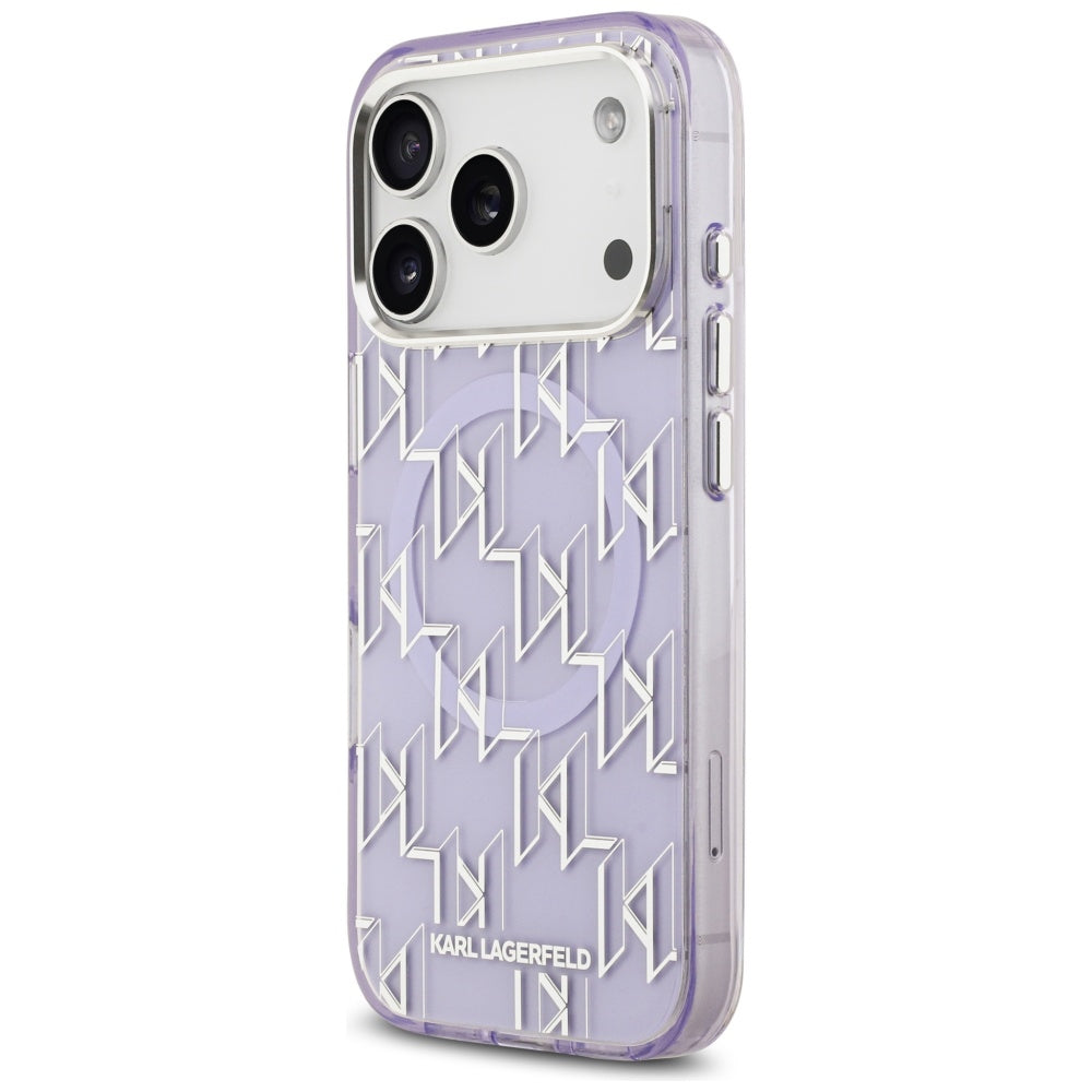 Custodia MagSafe per Apple iPhone 17 Pro, Karl Lagerfeld, IML KL Monogram, Viola