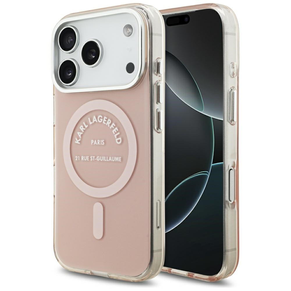 Custodia MagSafe per Apple iPhone 17 Pro, Karl Lagerfeld, IML Logo RSG, Rosa