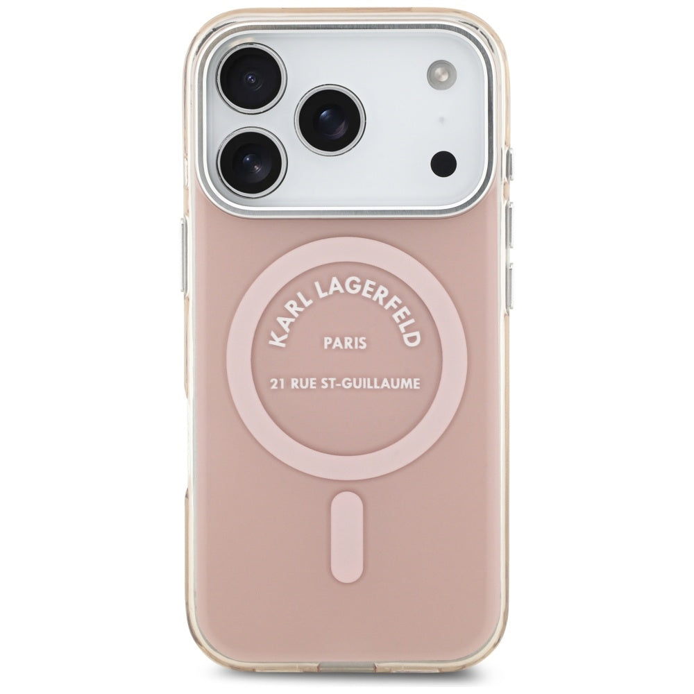 Custodia MagSafe per Apple iPhone 17 Pro, Karl Lagerfeld, IML Logo RSG, Rosa