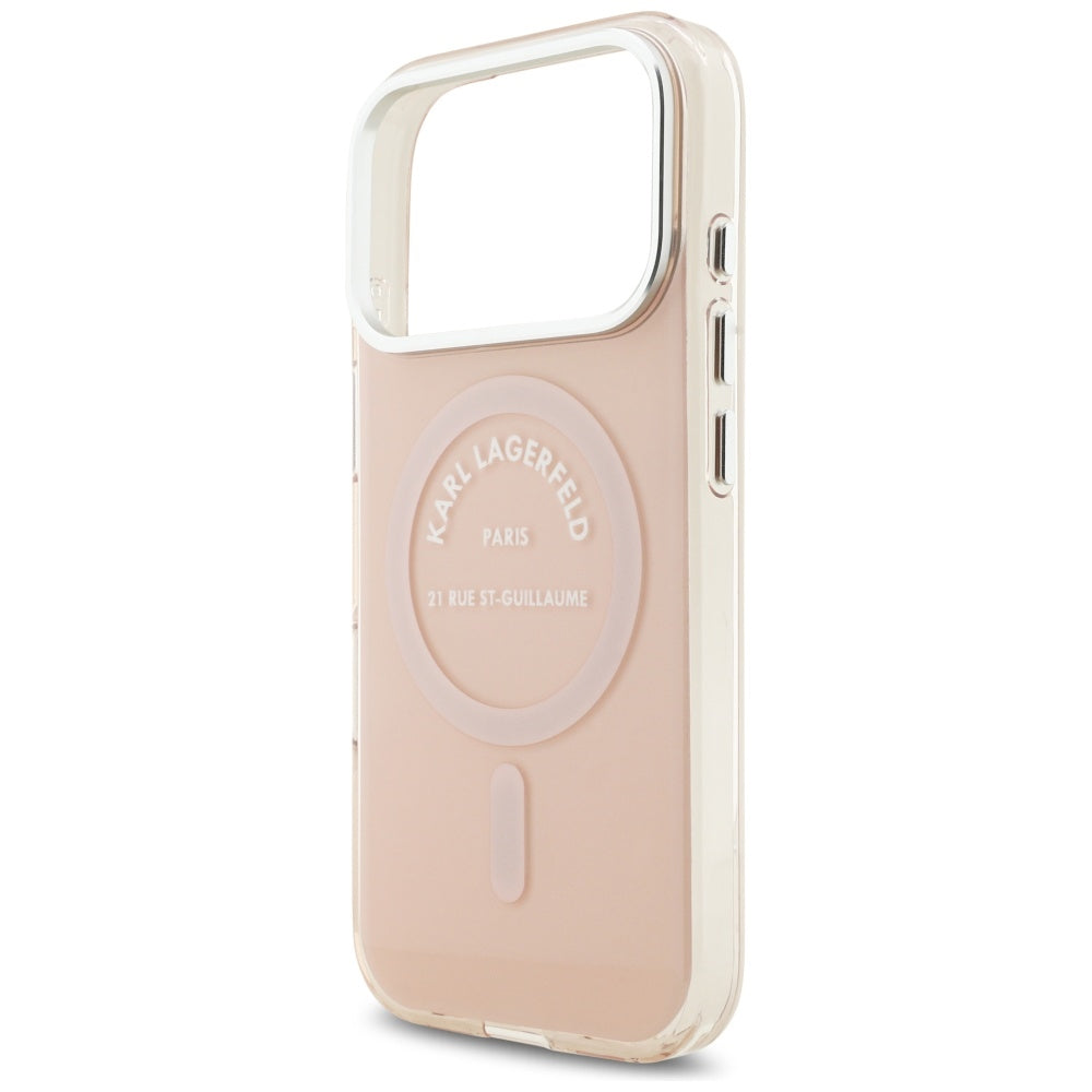 Custodia MagSafe per Apple iPhone 17 Pro, Karl Lagerfeld, IML Logo RSG, Rosa